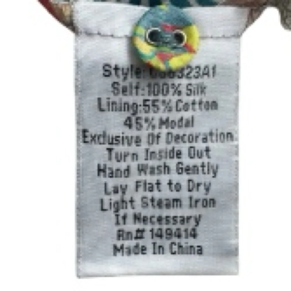 Johnny Was Kaleida Zenovia Silk Patchwork Midi Dress Size L Boho Tiered - Picture 14 of 14